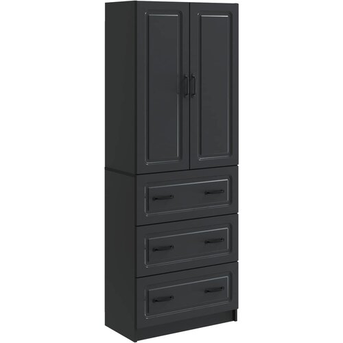 vidaXL Set ormara 2 kom. 66 x 34 5 x 87 cm Konstruirano drvo Crna - Crna Cene