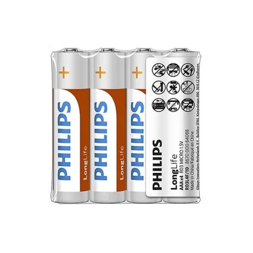 Battery PHILIPS AAA LR03 LONGLIFE 4pcs Power Alkaline Cijene