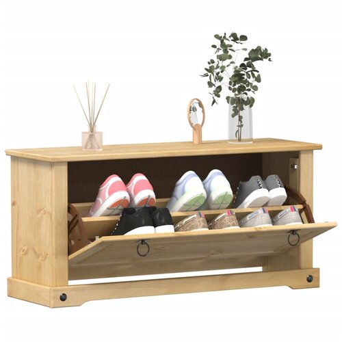  The Living Store Omara za čevlje Corona 99x32x47 cm trdna borovina - Omarica Za Čevlje, (21485824) Slike