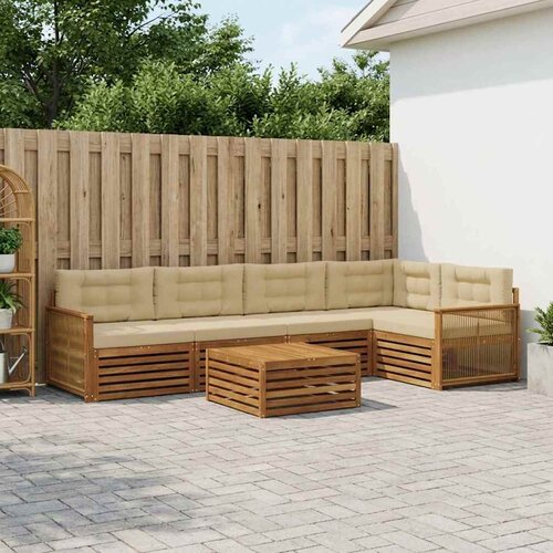  Set vanjskih sofa 6 kom. Prirodna i bež Cijene