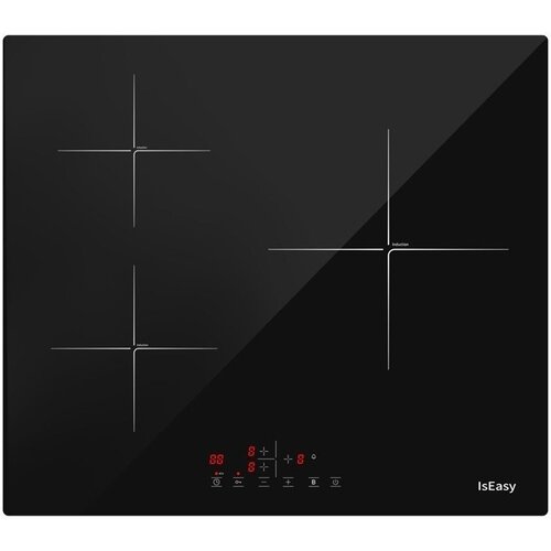 IsEasy LI3-17 &amp;ndash; Ugradbena indukcijska ploča za kuhanje s 3 zone, 5600 W, Booster funkcija, 9 razina snage, 60 cm, crna Slike