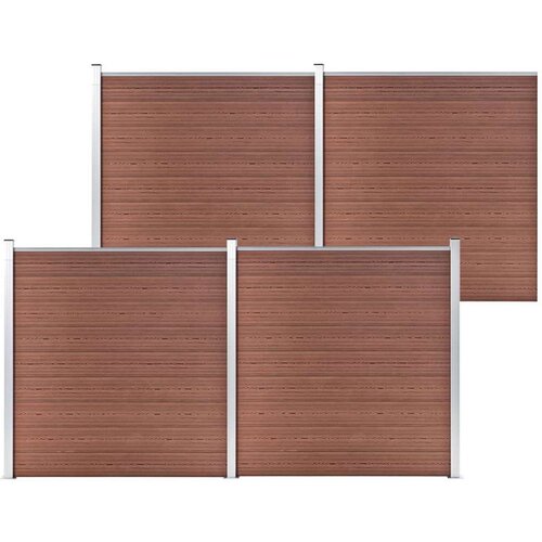 vidaXL Vrtna ograja WPC 699x186 cm rjava Cene