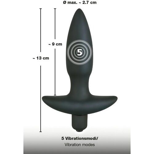 Black Velvets Silicone Vibrating Plug Small Slike