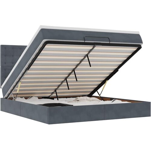 vidaXL Okvir kreveta s madracima tamnosivi 160x200cm baršunasti Cene