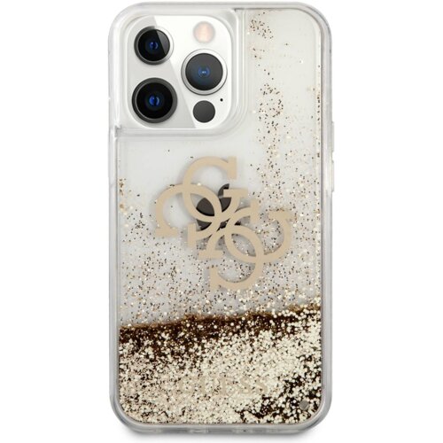 Guess GUHCP13LLG4GGO silikonski ovitek za iPhone 13 Pro - prozoren z zlatimi bleščicami Cene