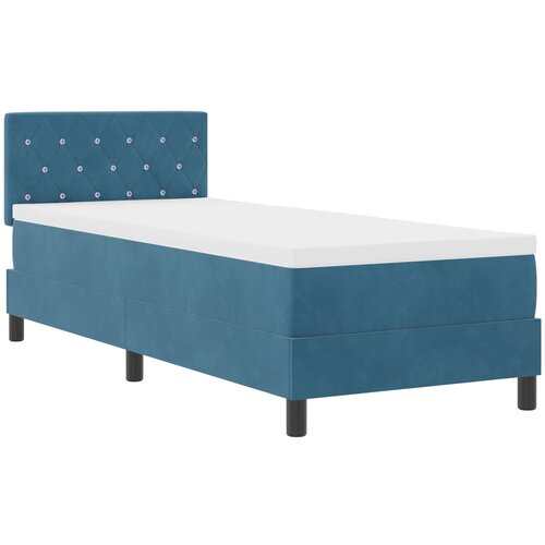 vidaXL Box Sprung Krevet s Madracem Tamno Plave Boje 80x200 cm Baršun Cijene