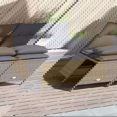  4-dijelni set vrtnih sofa s jastucima bež od poliratana Cijene