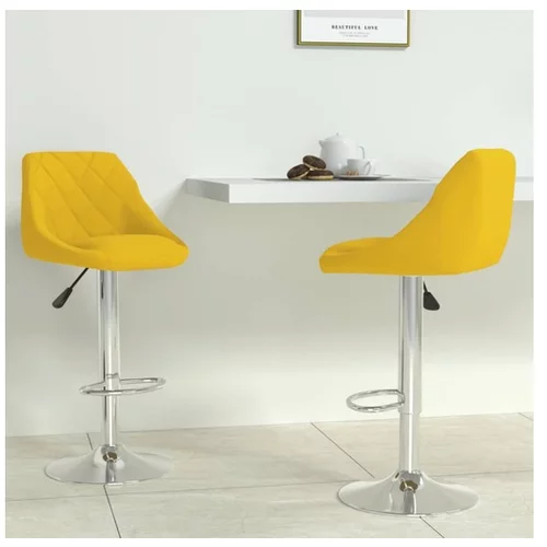  Barski stolček 2 kosa gorčično rumen žamet