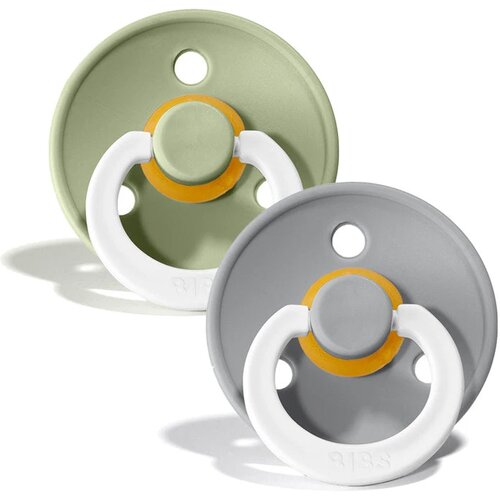 Bibs Colour dude (okrugle) - Sage GLOW/Cloud GLOW (vel.1) Cene