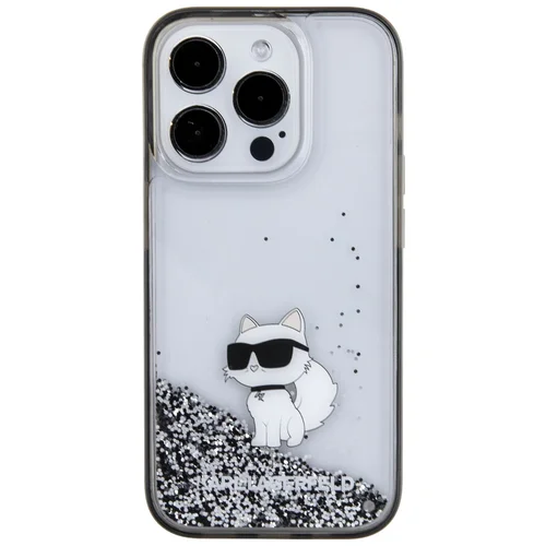 Karl Lagerfeld zaščitni ovitek Liquid Glitter Choupette Silver , Iphone 15 Pro Max, (21145452)