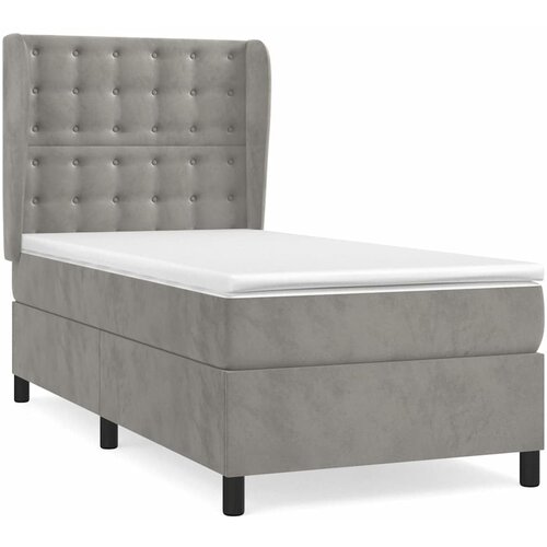 Box spring krevet s madracem svjetlosivi 80 x 200 cm bar&amp;scaron;unasti Slike