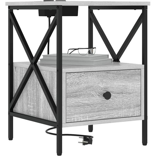  Noćni ormar s ladicama 2 pcs Siva Sonoma 41,5 x 40,5 x 55 cm Slike