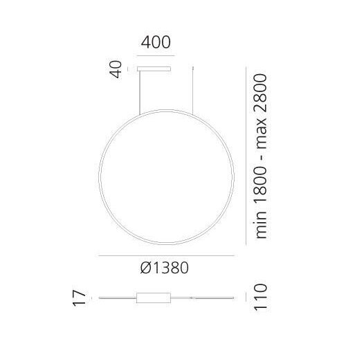 ARTEMIDE 1994330APP - led rgbw prigu&amp;scaron;iva luster na sajli discovery LED/79W/230V crna Slike