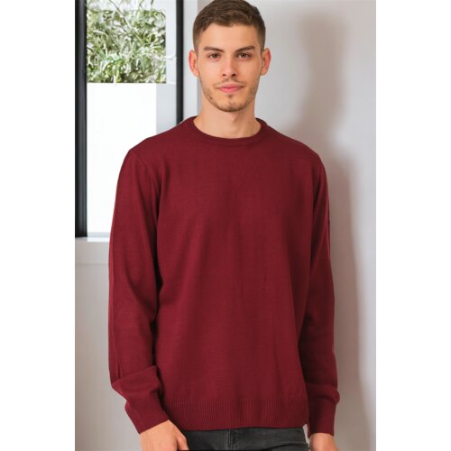 Dewberry V0091 MEN'S OVERSIZE SWEATER-PLAIN BURGUNDY Cijene