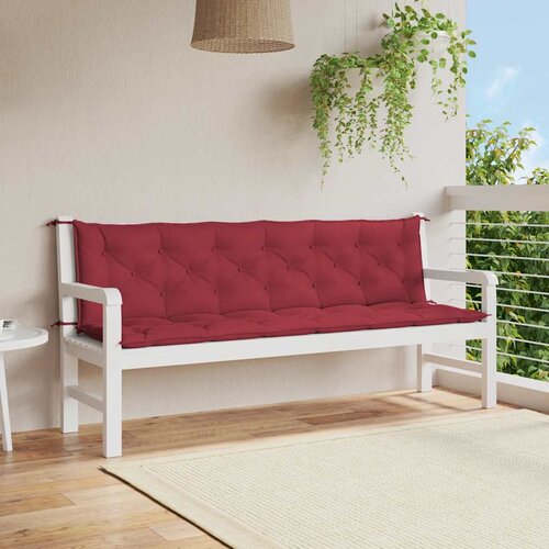  Jastuk za vrtnu klupu boja vina 200x(50+50)x7 cm tkanina Oxford Slike
