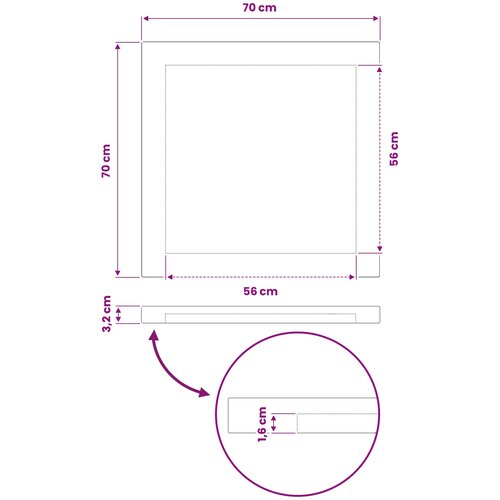  Pravokutni stolni vrh 80 x 70 x 3,2 cm Pravokutni Slike