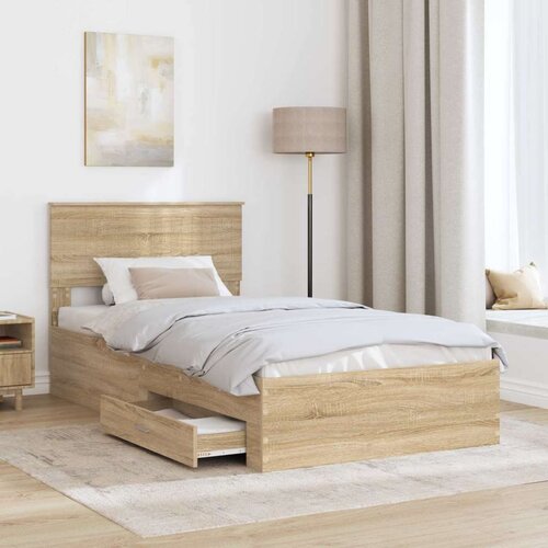  Okvir za krevet s uzglavljem Sonoma hrast 100 x 200 cm Slike
