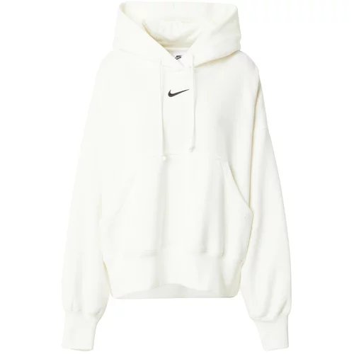 Nike Sportswear Sweater majica 'PHOENIX FLEECE' svijetlobež / crna