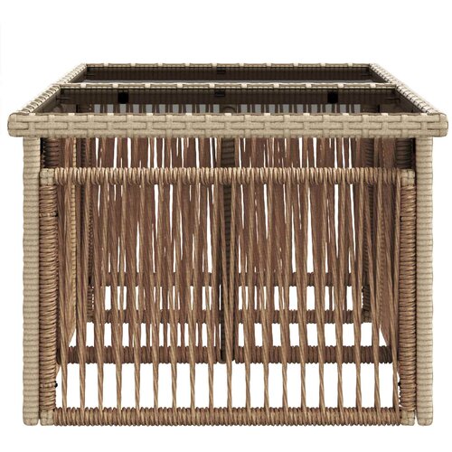 Stol za vrt 100 x 55 x 37 cm PE Rattan i Staklo Slike