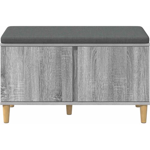  Klupa za hodnik s jastukom Sivi Sonoma 80 x 38 x 46 cm Slike