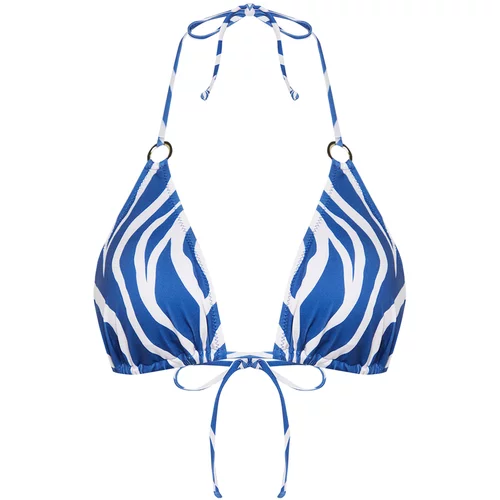 Trendyol Animal Patterned Bikini Top with Triangle Accessories