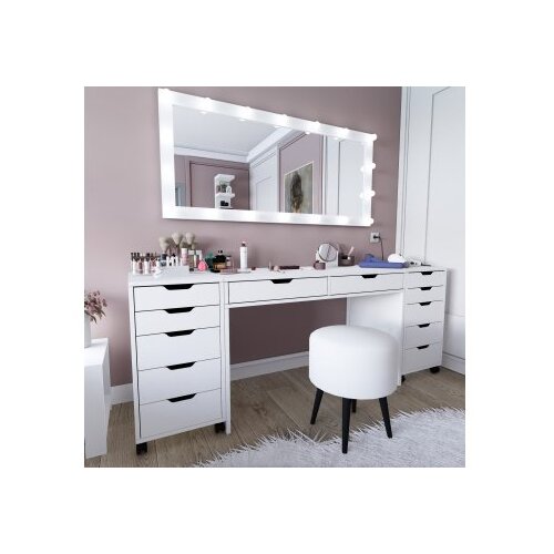 Hanah home Duru 1600-55 Matte White Make-Up Table Slike