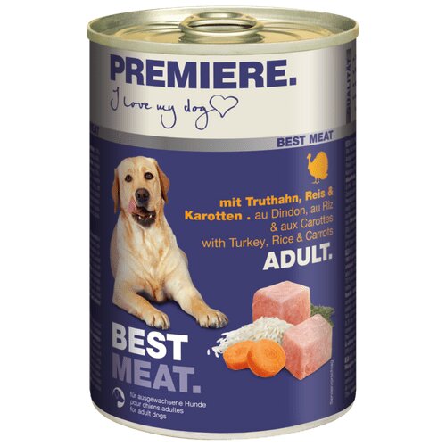 Premiere dog best meat konzerva za pse adult - ćuretina, šargarepa i pirinač 400g Slike