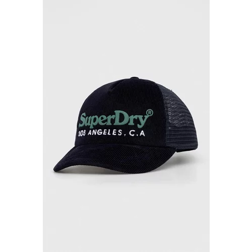 Superdry Kapa sa šiltom boja: tamno plava, s aplikacijom