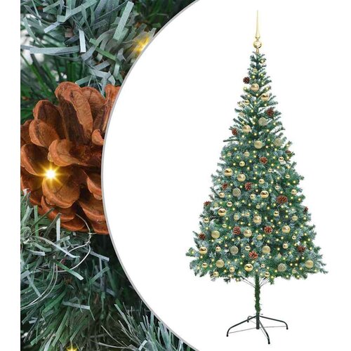 VidaXL Umjetno božićno drvce s stalakom Zelena 210 cm PVC i čelik Slike