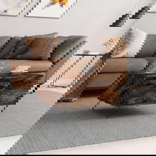 The Living Store Klubska mizica dimljeni hrast 55x55x36,5 cm inženirski les - Klubska Mizica, (21503314) Cene