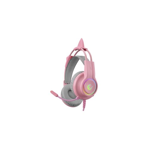  Slu&amp;scaron;alice sa mikrofonom gaming RAMPAGE RM-K91 X-CATTY Pink USB 7.1 Version RGB Gaming Headset Slike