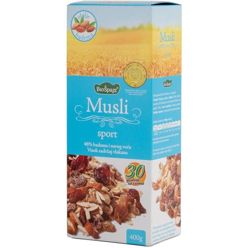 Biospajz Musli sport bez dodatog secera 400g Cene