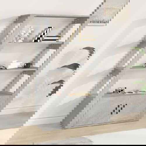 vidaXL Komoda betonsko siva 80x30x119,5 cm inženirski les Cene