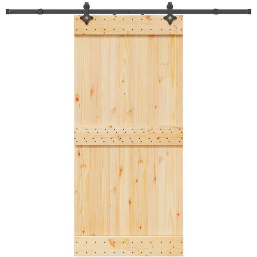 vidaXL Drsna vrata s kompletom vodil 95x210 cm trdna borovina Cene