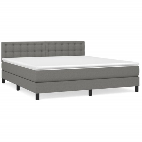 VidaXL Box spring postelja z vzmetnico temno siva 180x200 cm blago, (20902234) Slike