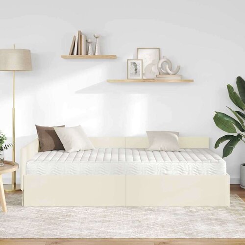  Kutni krevetni okvir s madracem Ostalo 2 pcs Krema Bar&amp;scaron;un Slike