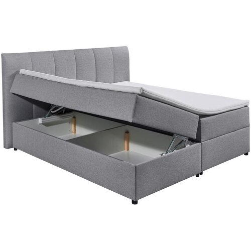 MID.YOU POSTELJA BOXSPRING 180 cm x 200 cm , tekstil siva Slike