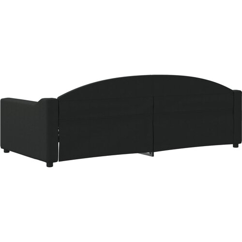  Dnevni krevet crni 90 x 200 cm od tkanine Slike
