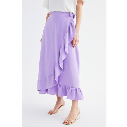 Trendyol Purple Wrap Skirt Slike