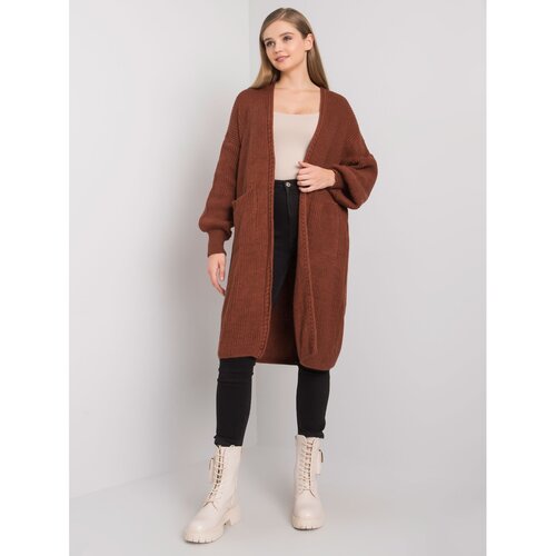 Fashion Hunters RUE PARIS Women's brown cape with wool Cene