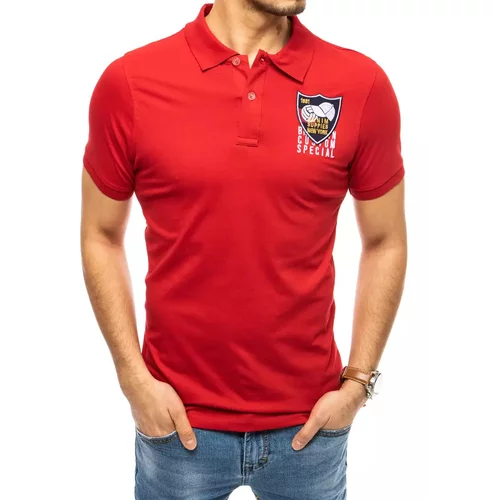 DStreet Polo shirt with embroidery in red PX0390