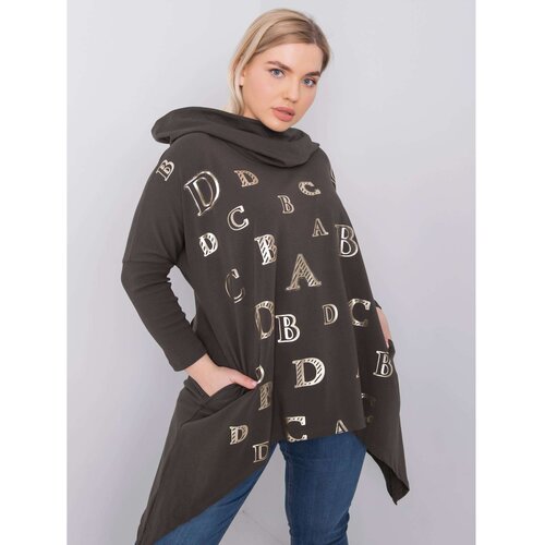 Fashion Hunters Dark khaki plus size hoodie from Aina Slike