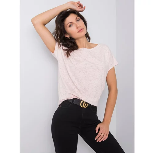 Fashion Hunters Light pink T-shirt with a neckline on the back