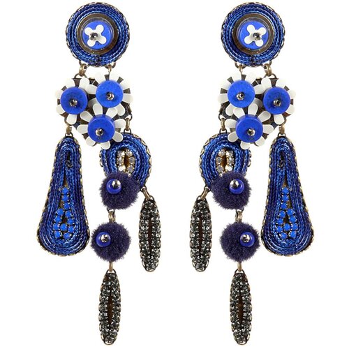 Tatami Woman&amp;#039;s Earclips Blossom E-Wo004M Navy Blue Slike