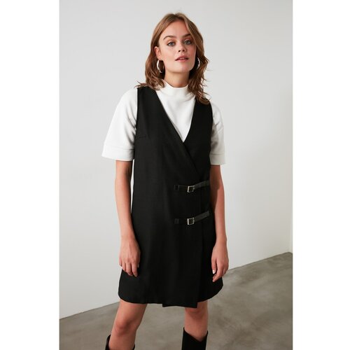 Trendyol Black Belt Detailed Gilet Dress Cene
