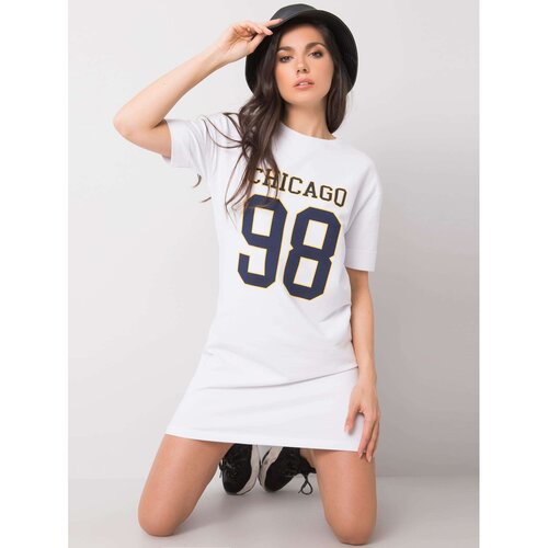 Fashion Hunters RUE PARIS Women&amp;#039;s white tunic with a print Slike