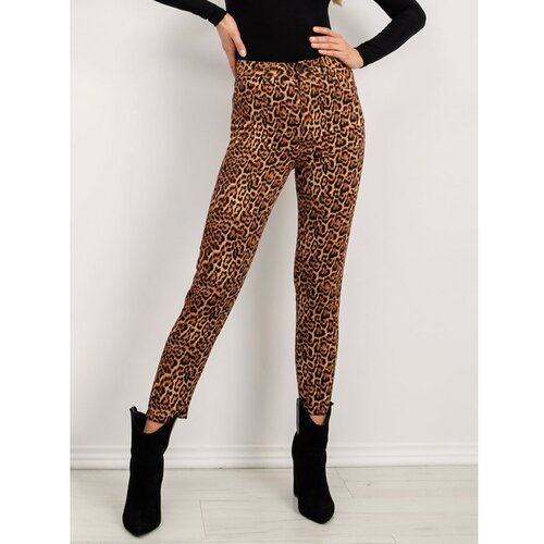 Fashionhunters Brown animal pattern BSL pants Cene