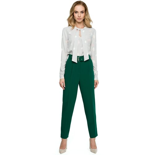 Stylove Ženske pantalone S124 sive zelena Cene