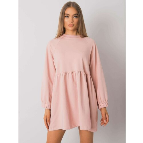 Fashion Hunters Basic dusty pink dress with long sleeves Slike