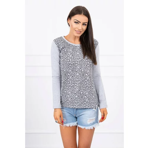 Kesi A blouse with imprinted gray